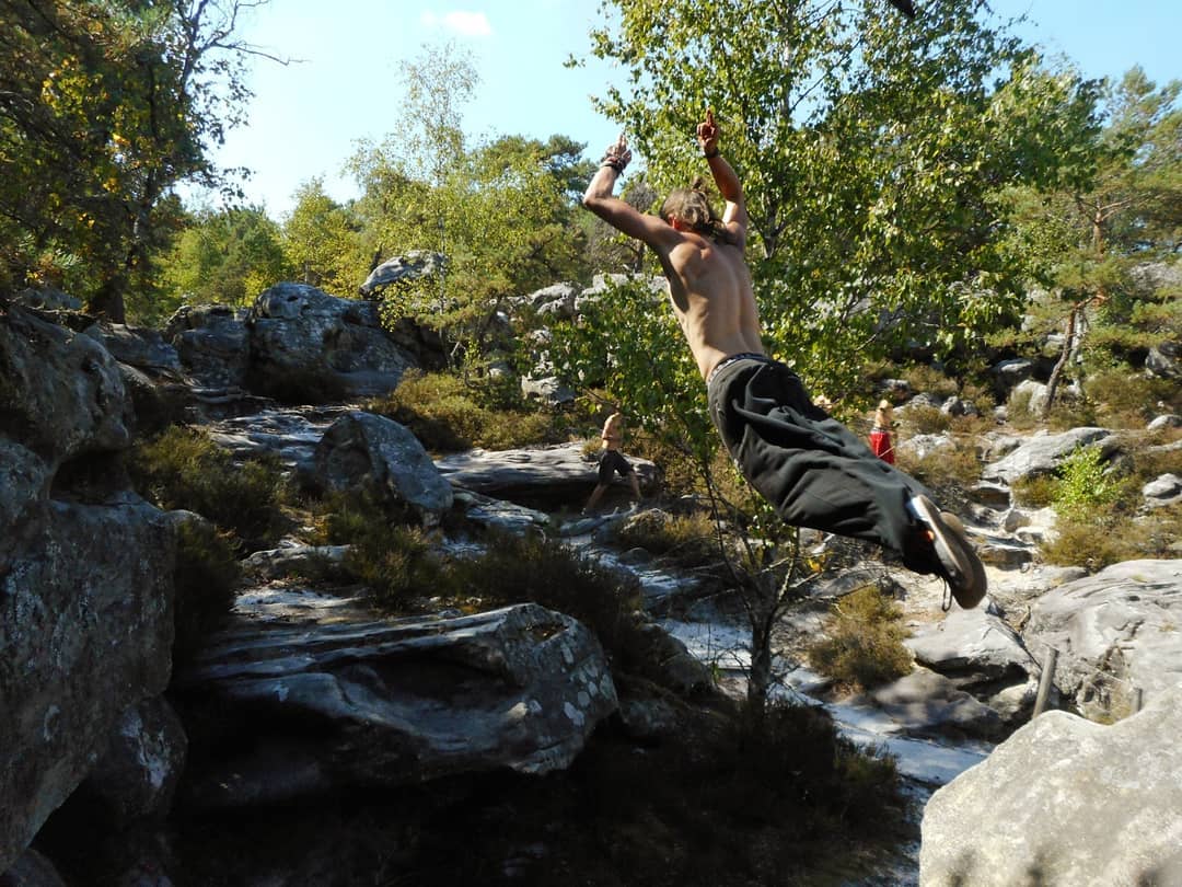 Parkour Training in Fontainebleau